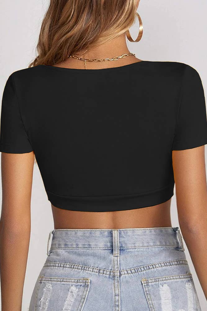 Square Neckline Crop Top