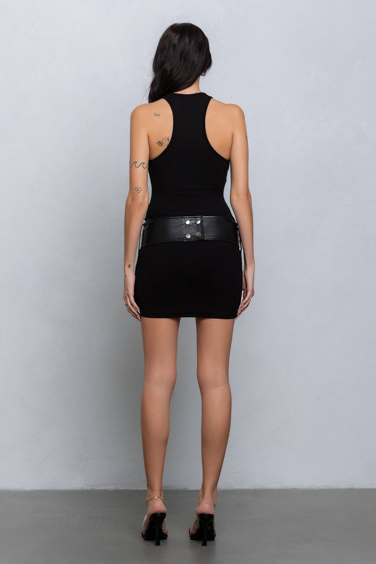 Sleeveless ribbed mini dress