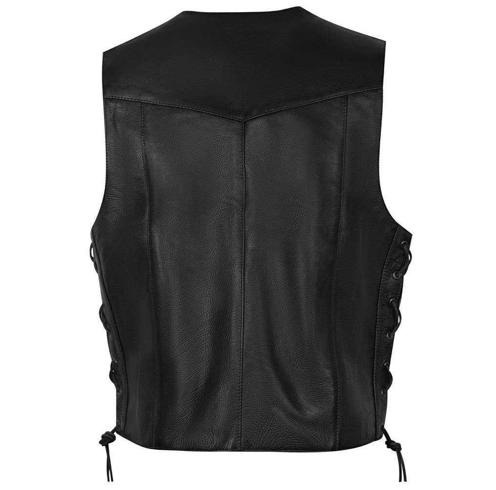 Classic premium leather motorcycle vest