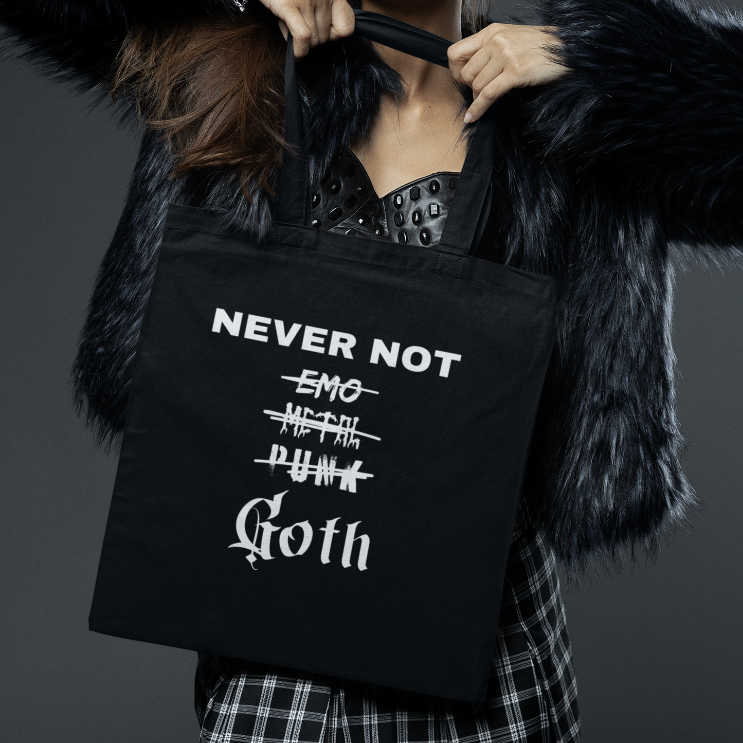 Goth Cotton Canvas Tote Bag