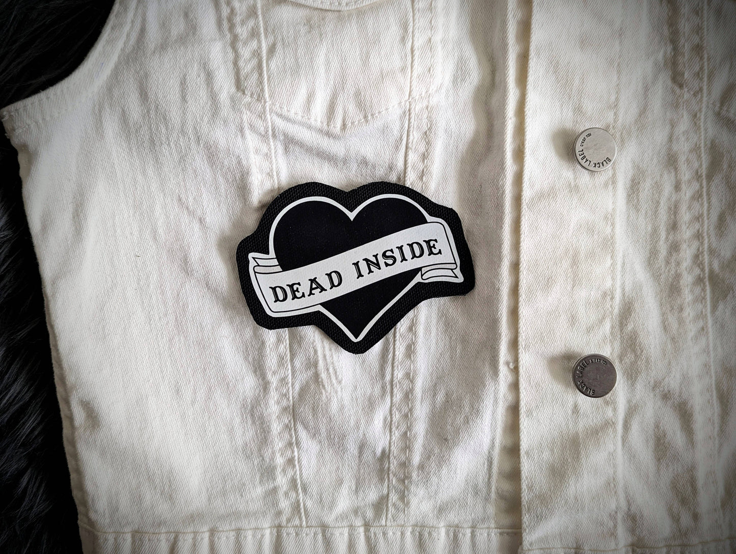 Sew-On Patch - Dead Inside Black Heart