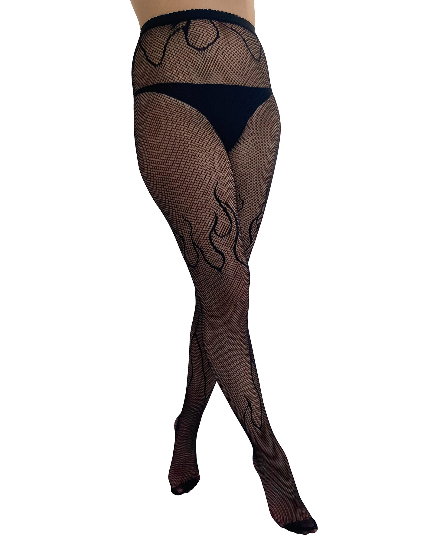 Flaming Net Tights