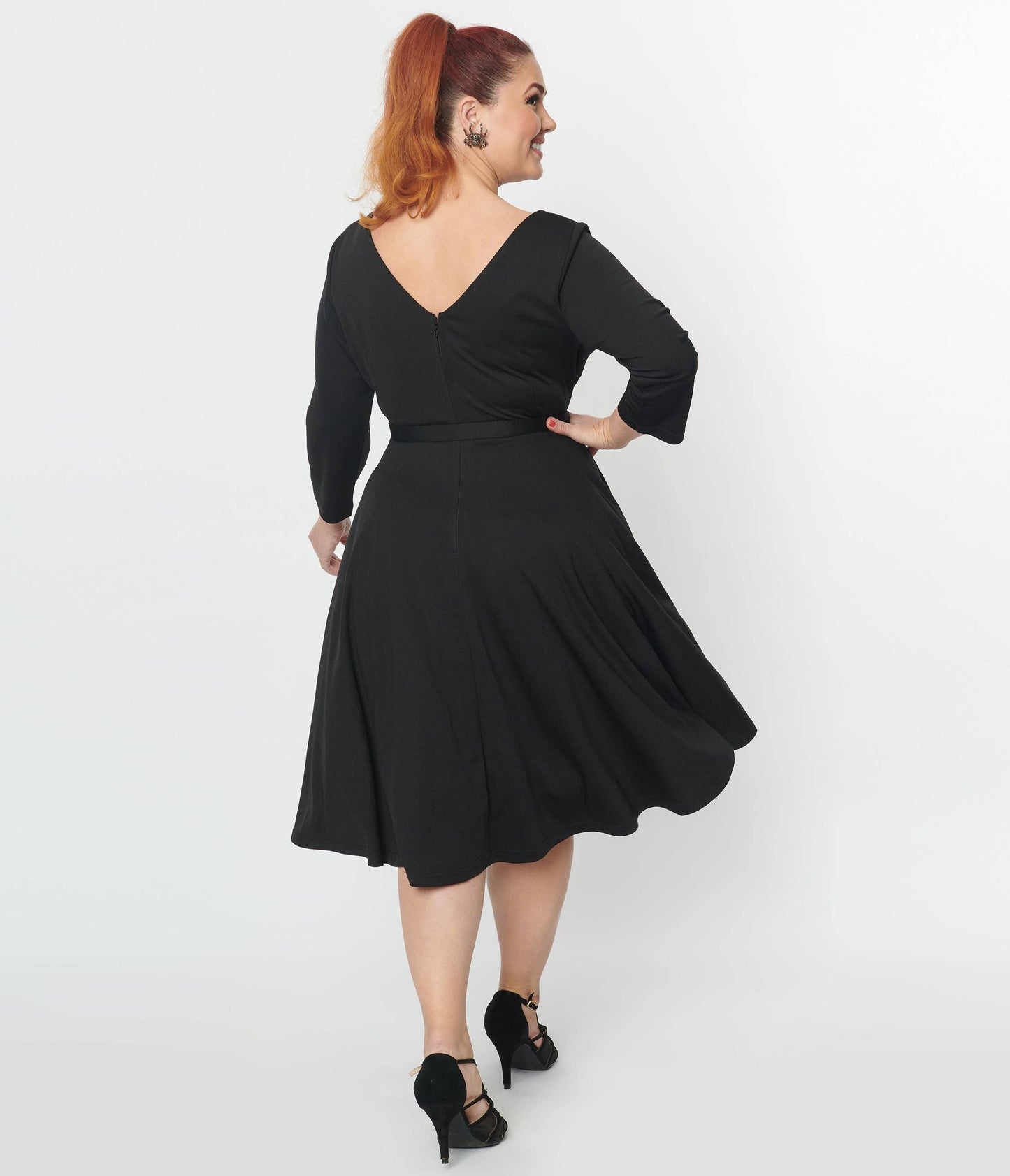 Plus Size - Black Spiderweb Devon Swing Dress