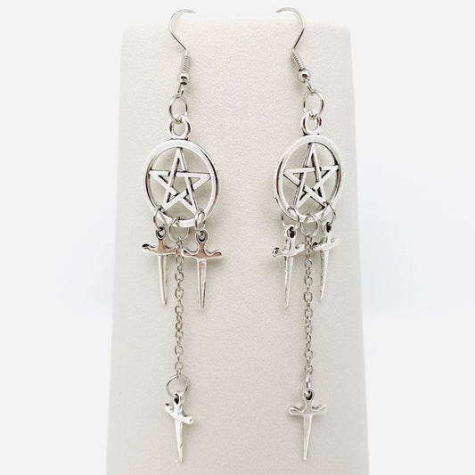 Five-pointed Star Dagger Gothic Earrings