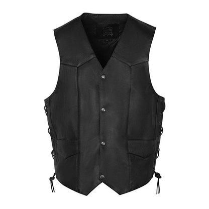 Classic premium leather motorcycle vest