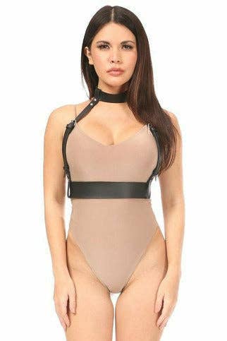 Black Vegan Leather Body Harness