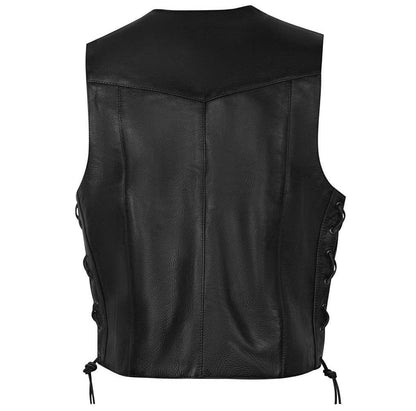 Classic premium leather motorcycle vest
