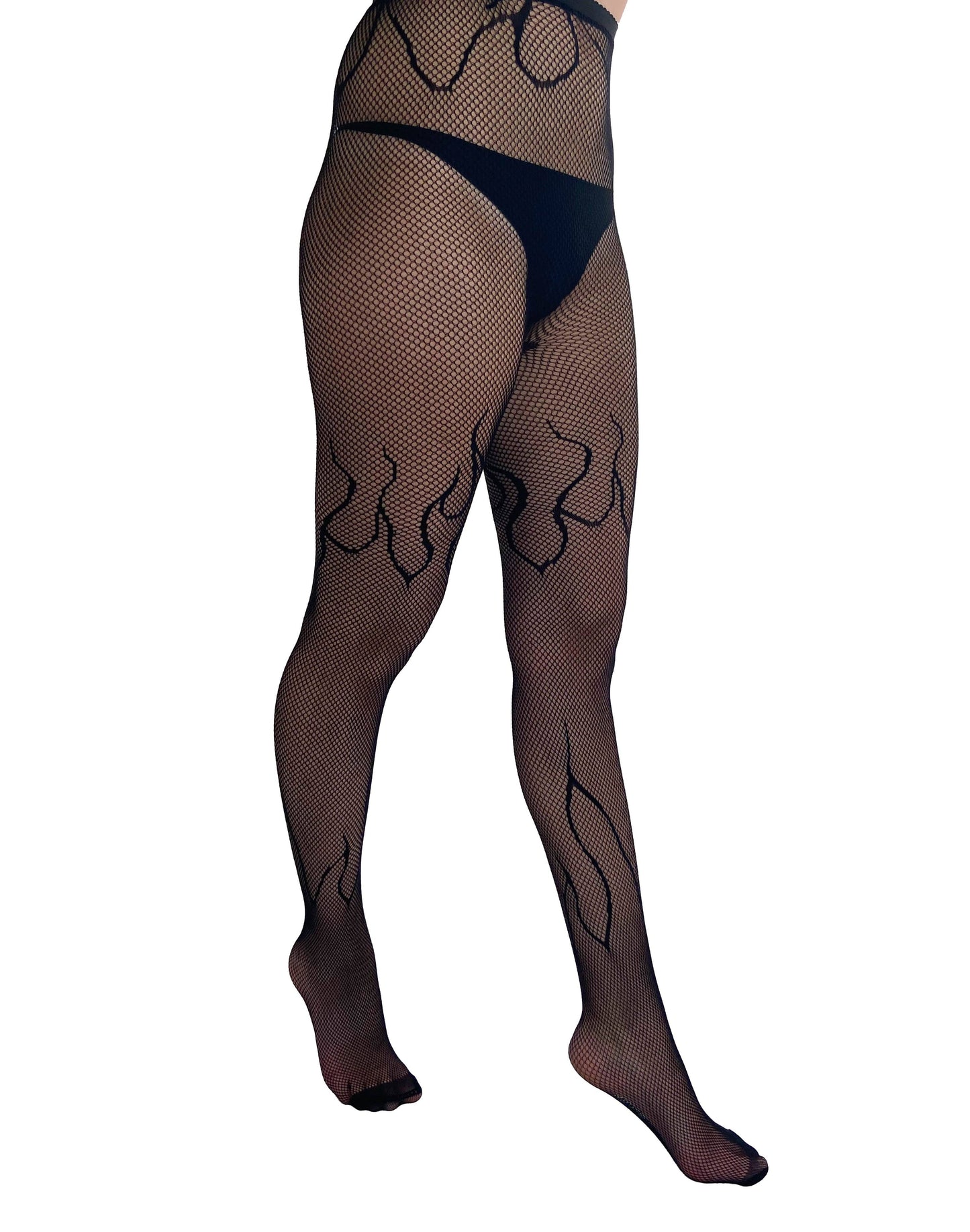 Flaming Net Tights